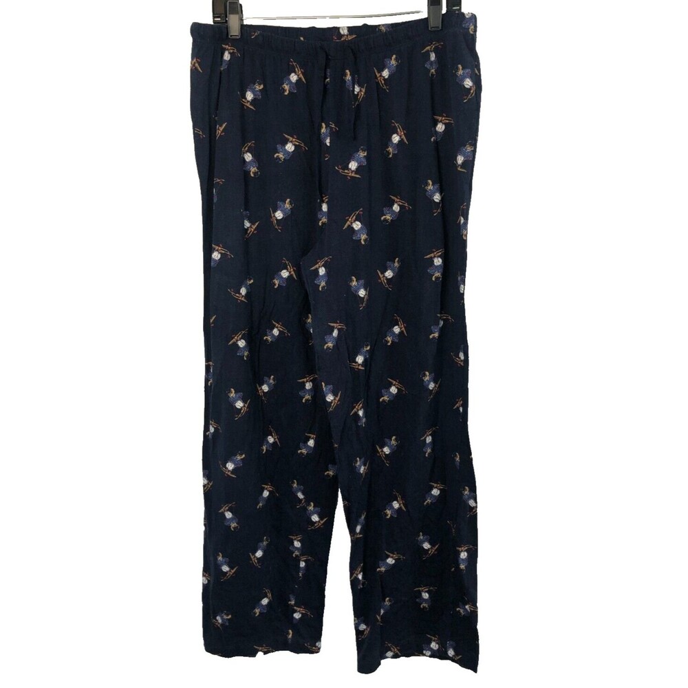 Polo Ralph Lauren Pajama Pants Mens XL Blue Teddy Bear Ski All Over Print Sleep